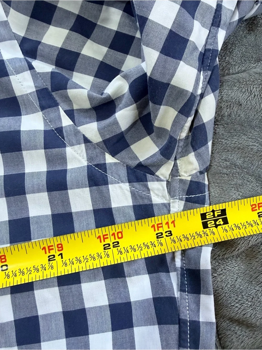 J.Crew Men’s Large Blue White Gingham Check Long Sleeve Shirt